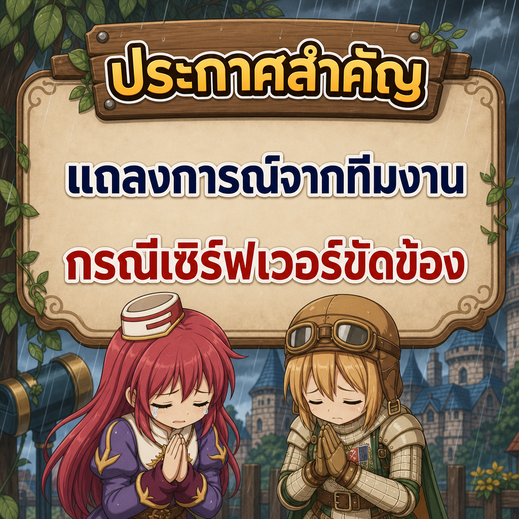 แถลงการณ์จากเซิร์ฟเวอร์ ZENY CLASSIC